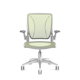 Pinstripe Mesh Green World Task Chair, Adjustable Arms, White Frame,Green,hi-res